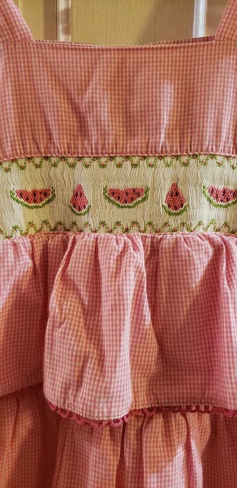  VIVE LA FETE PINK WHITE TIERED RUFFLE DRESS GIRLS SIZE 4 - Image 4 of 4