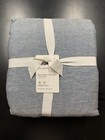 Pottery Barn Belgian Flax Linen Duvet with Ties Full/Queen Chambray Blue $279