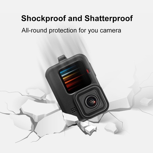 For GoPro Hero12 11 10 9 Black Housing Silicone Case With Strap & Lens Cover - Photo 5 sur 8