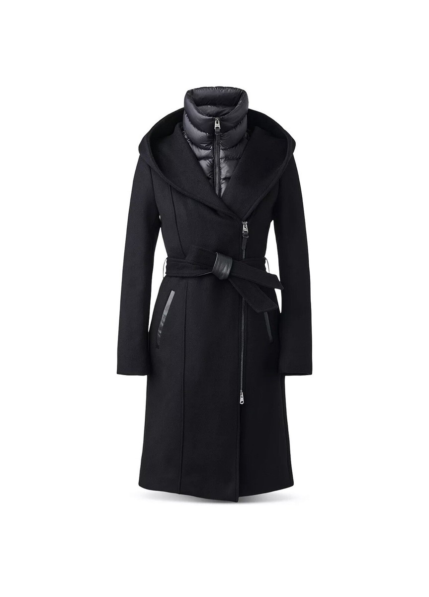 Mackage Shia 2-in-1 Double-Face Wool Coat with Removable Bib size