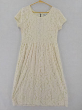 DIVIINE MODESTEE MIDI DRESS WOMENS SZ M IVORY LACE OVERLAY COCKTAIL DRESS EUC
