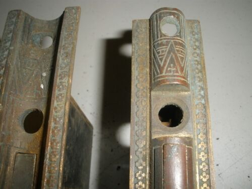 Antique Double Pocket Door Mortise Lock Hardware For Parts or Restoration