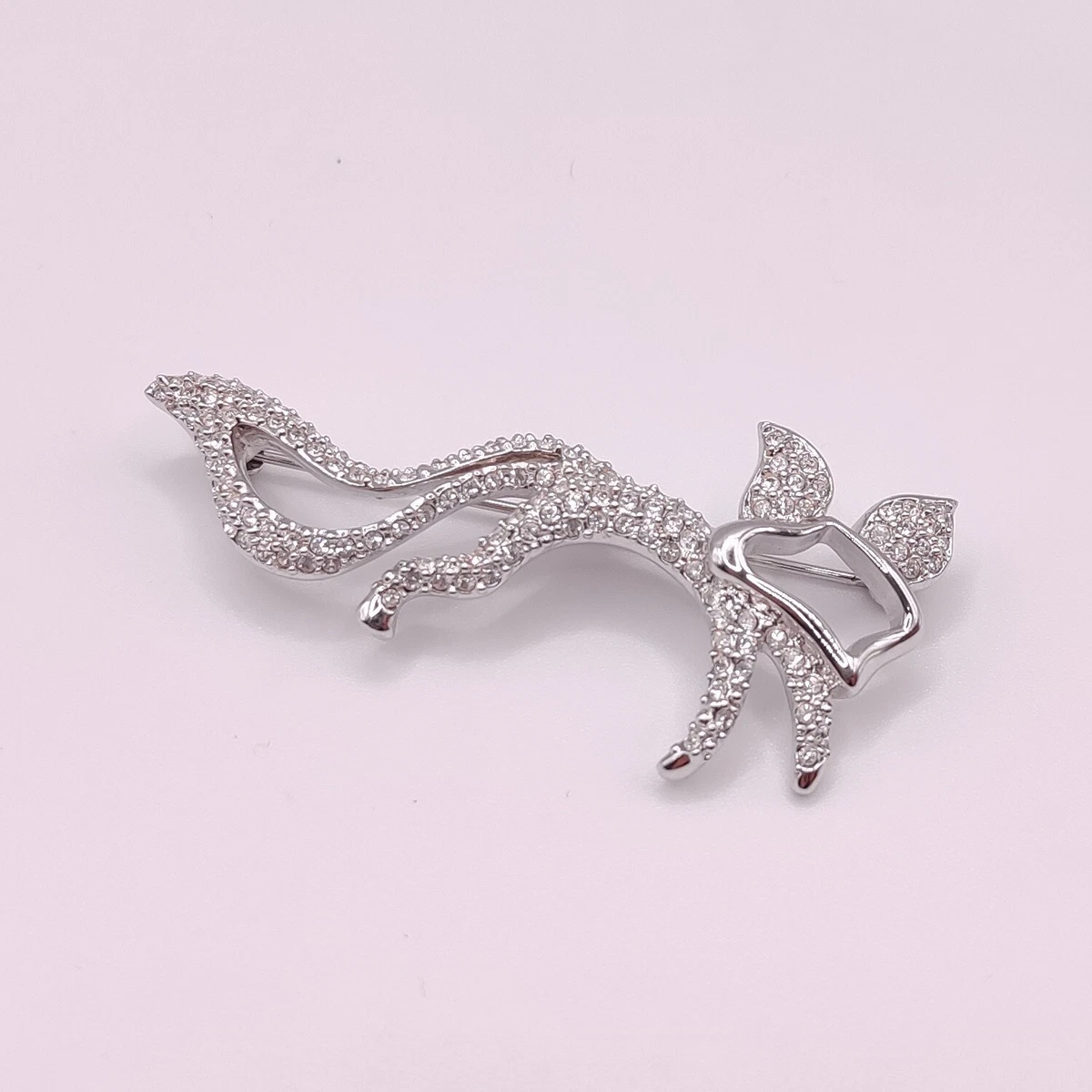 ⭐ Swarovski Brosche Anstecknadel Stecker Pin Anhänger Perle Stein Silber 010 ⭐