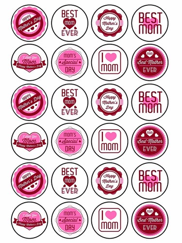 24 Stück Cupcake-Topper „Happy Mother‘s Day“ – Kuchen-Deko Zum Muttertag