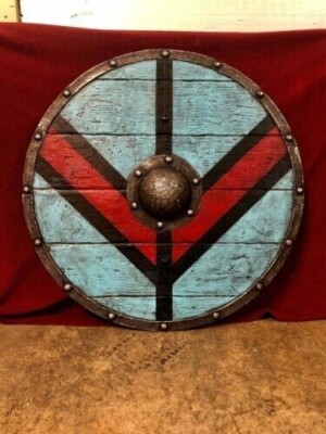 Medieval Shield Viking Shield 24'' Or 30'' Wooden Round Shield Heavy Metal Fitted