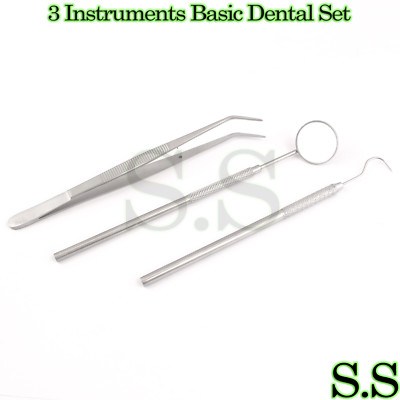 Instruments Basic Dental Set Mirror Explorer College plier Stainless Ste PR-0079