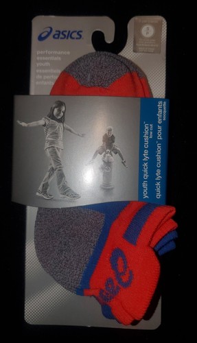 ASICS Quick Lyte Cushion 3Pack Low Cut Socks Youth Boys Multi-Color Small BOGO - Picture 2 of 4