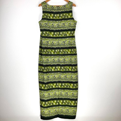 Judith Hart Collection Sleeveless Green Floral Column Maxi Dress Size 12 - Picture 2 of 8