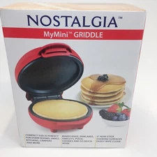 Nostalgia 5" Non-Stick Electric Mini Griddle Omelets Pizza Pancake Cookies