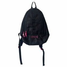 Dakine Black Mini Backpack With Pink Embroidery Small 2 zippered compartments