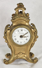 miniature Bronze Ormolu PLANCHON Mantel Clock