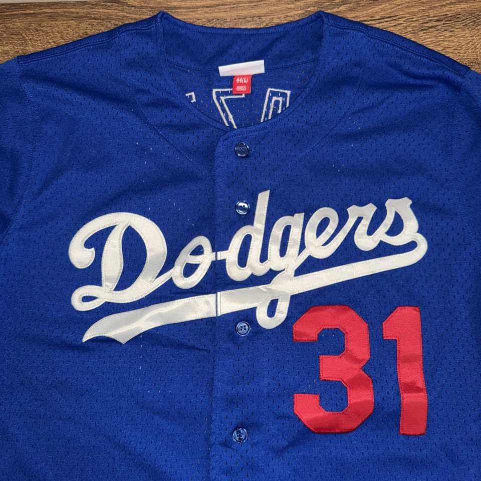 Camiseta deportiva de práctica de bateo Mitchell & Ness de Mike Piazza #31 La Dodgers L/44 Foto 2 de 4