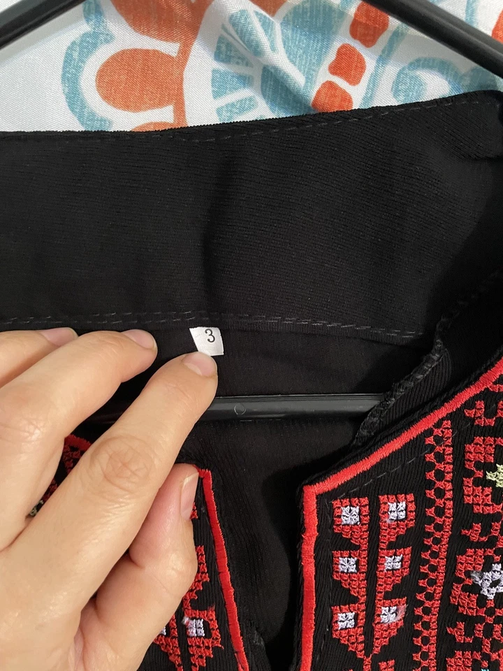 Mujer Bordado Tatreez Abaya Thobe Árabe Palestino Jordania Talla 3 L/xl Foto 3 de 4