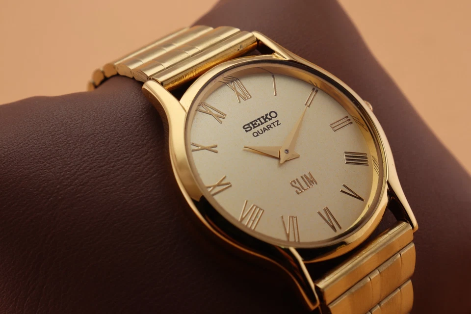 Винтажные круглые кварцевые мужские часы Seiko с совершенно новым аккумулятором — новым ремешком - Изображение 4 из 4