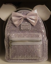 NEW Disney Parks Loungefly Opalescent Lavender Sequin Minnie Backpack