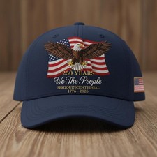 America 250th Anniversary Embroidered Dad Cap, 1776  2026 Eagle USA Hat