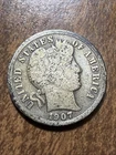 1907-D Barber Liberty Head Dime 90% silver Actual coin Good Coin