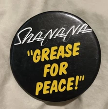 Vintage Sha Na Na “Grease for Peace” Pinback 3 Inch Button