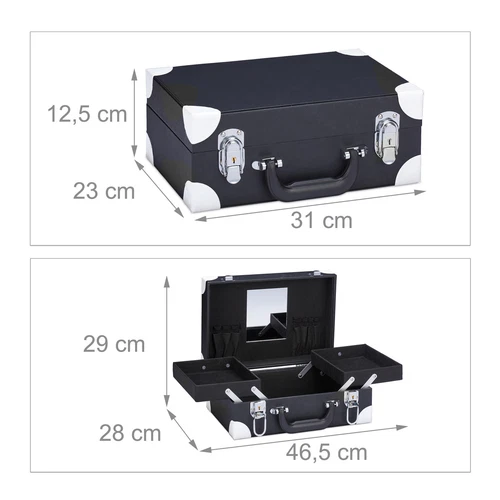 Kosmetikkoffer Schminkbox Make-Up Tasche Nagel-Organizer abschließbar groß - Bild 4 von 9