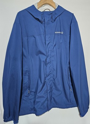 Merrell Opti-Shell Waterproof Womens Rain & Wind Jacket Size Large Blue 