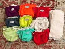 AppleCheeks Size 2 Cloth Diaper Covers Inserts Lot, Multicolor