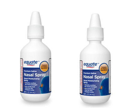 (Pack of 2) Equate Premium Saline Nasal Moisturizing Spray, 1.5 fl oz