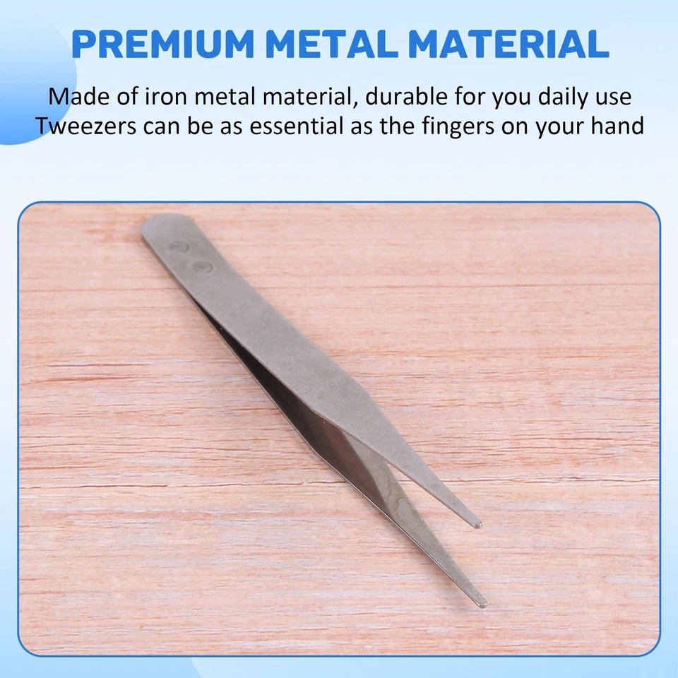 Pinzette Fini In Argento Con Punta Dritta 4 12" K6X9 - Immagine 2 di 4