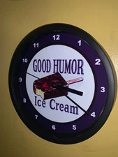 Good Humor Ice Cream Man Soda Fountain Diner Kitchen Advertising Clock Sign