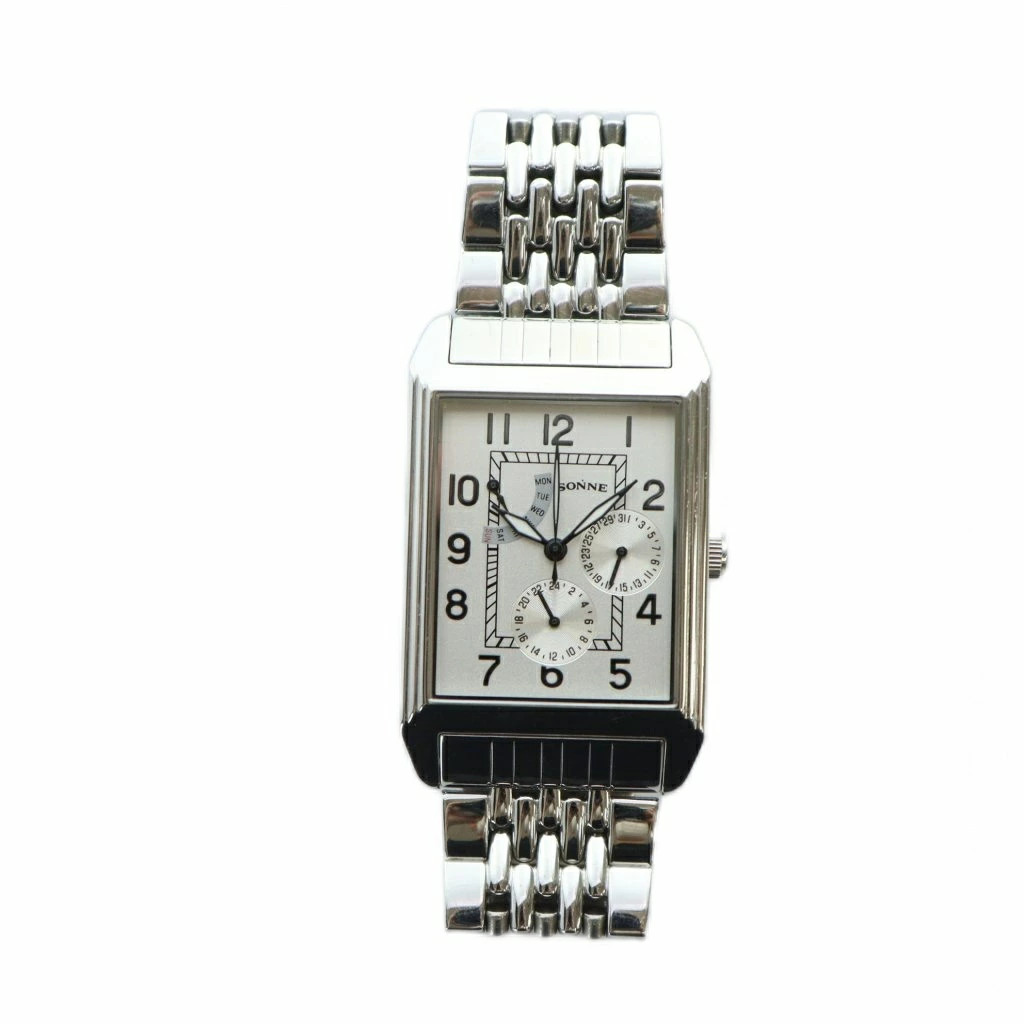 SONNE Watch Chronograph Rectangular Silver Color … - image 2