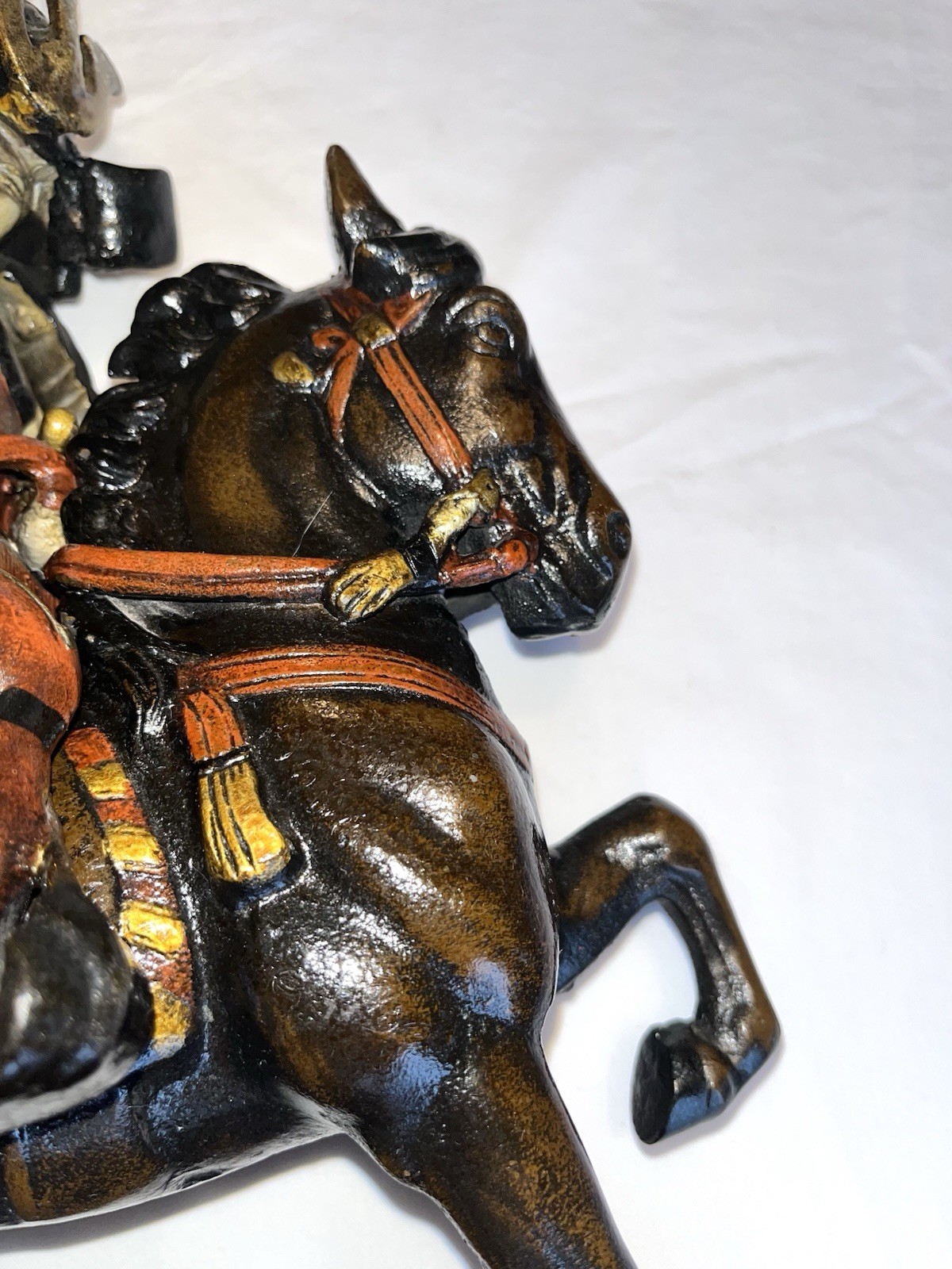 VTG Japanese Bronze Samurai Warrior on Horseback Statue 14x23 (Masashige style)