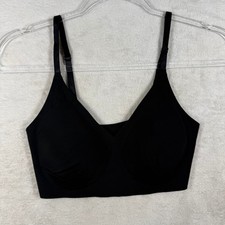 True Co Womens Seamless V-Neck Wireless Bralette Black Small TR16821