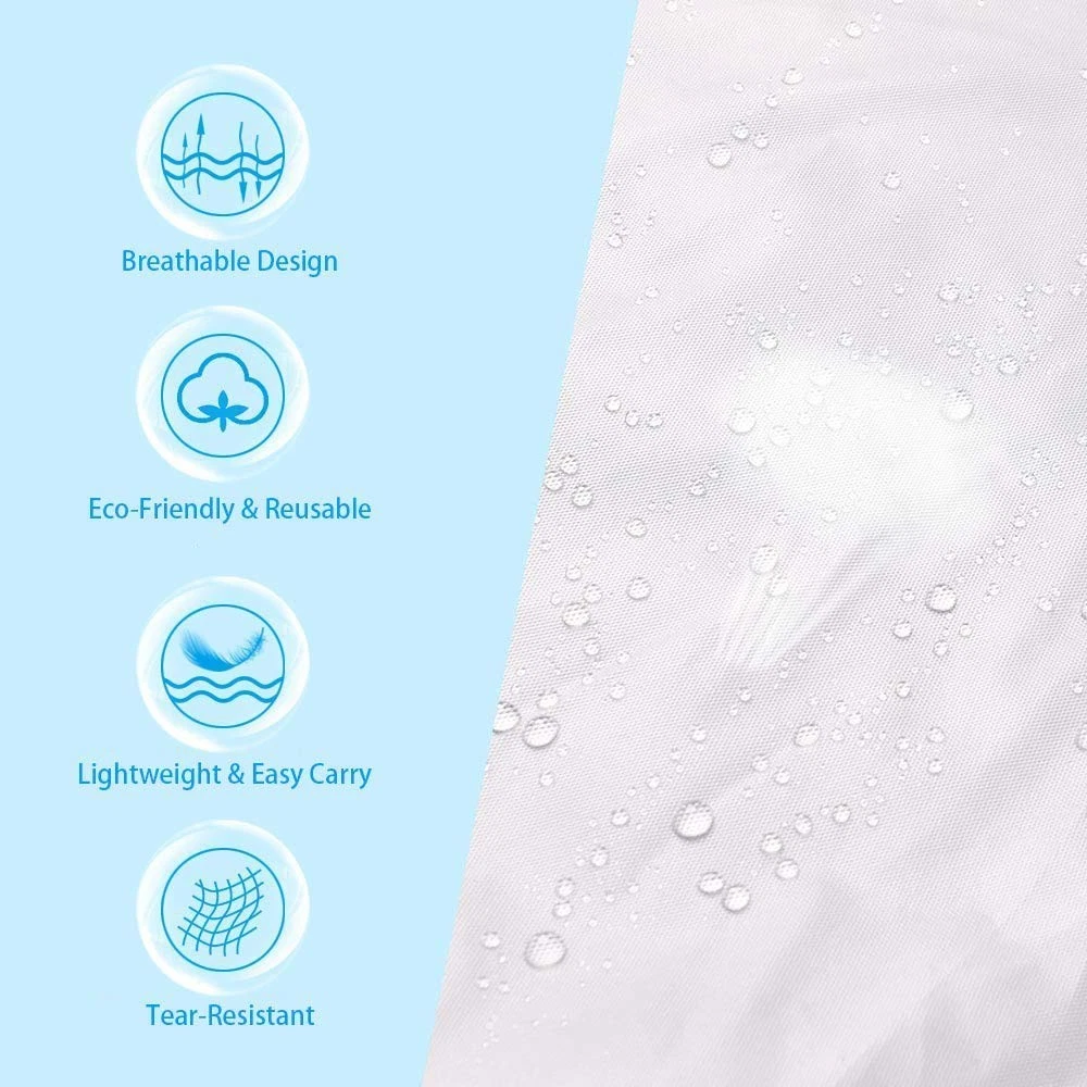 Rain Ponchos for Adults (2 Pack), Reusable EVA Rain Poncho Portable Rain Coats f - product detail image 4