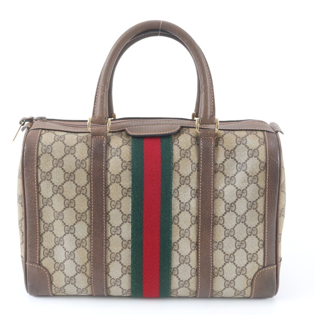 GUCCI Handbag GG Supreme Sherry Line Brown Vintage Auth From Japan