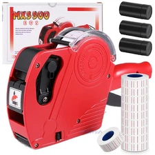 2025 New 8 Digits Price tag Gun with 5000 Sticker Labels and 3 Ink Refill Marker