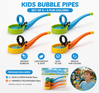 Kinder Seifenblasenpfeife 4er Set Party Tasche Gastgeschenke Outdoor Seifenblasenspielzeug 2 Farben