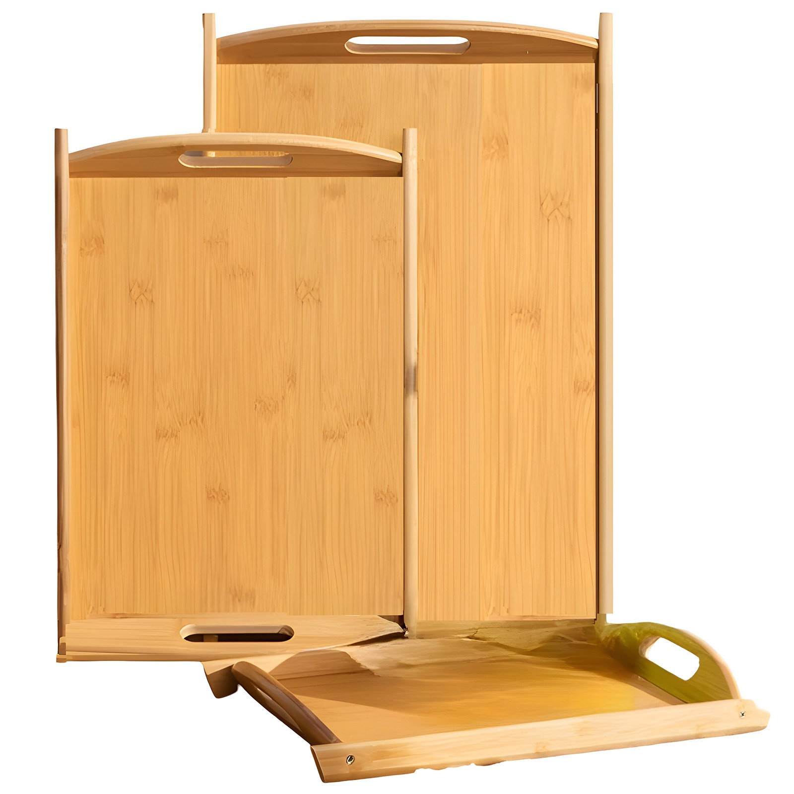 Plateau en bambou ultra durable set de 3 plats de service haut de gamme