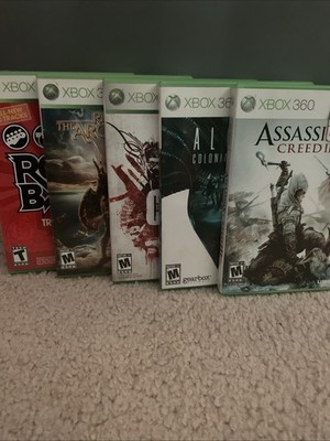 Xbox 360 Game Bundle. Assassins Creed III,  Rock Band, Aliens, All TESTED!