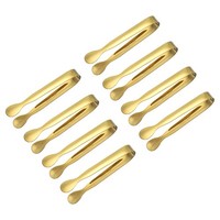 "Servierzange 8Stk 4.3\" - Edelstahl Eiszange Winzige Zange FüR Bar Café (Gold)"