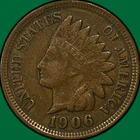 1906 Indian Head Cent Extremely Fine XF Coin #39730