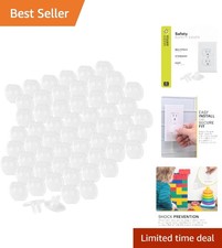 Child Safety Plug Covers - Easy Install 60 Count for Electrical Outlets