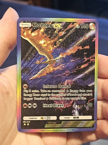 Pokemon TCG Pocket Moltres 274 Genetic Apex Ex Textured Fanart Card