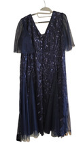 Ever Pretty Plus Size Dress Navy Evening Gown Tulle Sequin
