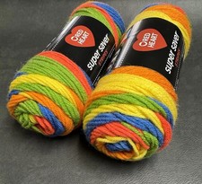 RED HEART SUPER SAVER RAINBOW STRIPE 2 Pack 5 oz , 4 ply med weight