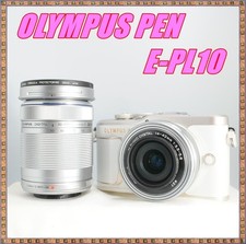 Low Usage OLYMPUS PEN E PL10 White Double Zoom Kit