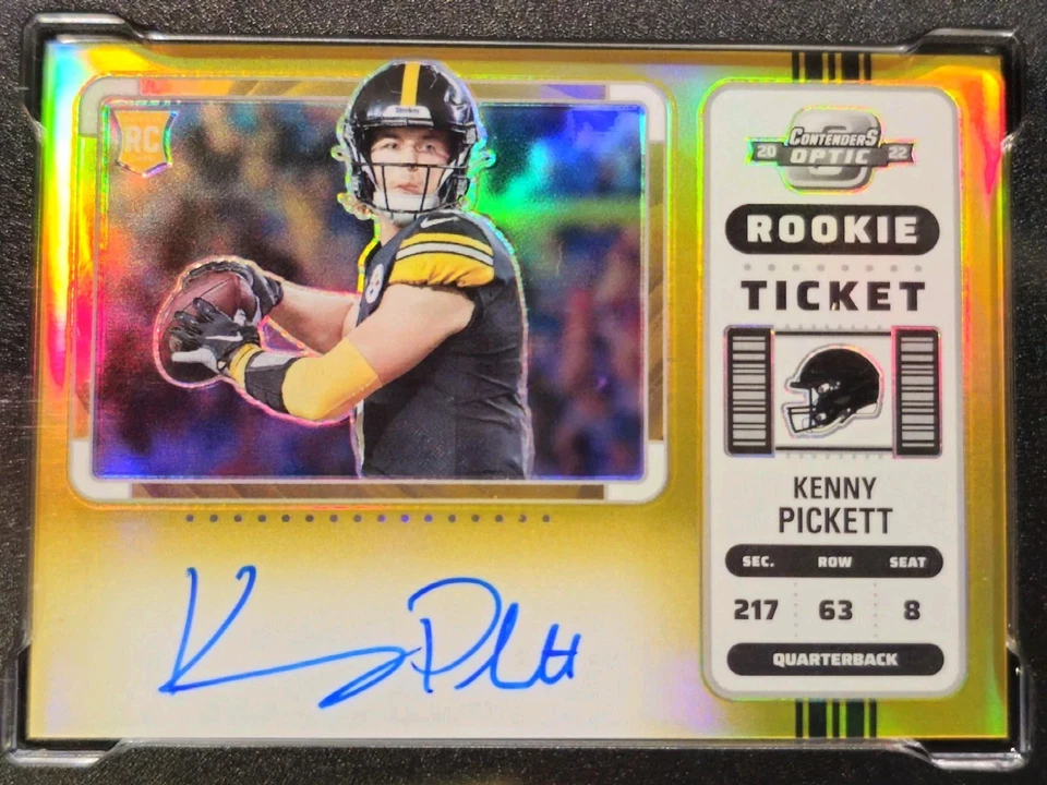 2022 Panini Contenders Optic Gold Variation Auto #127 Kenny Pickett RC 🔥 #09/10 - Image 2 of 4