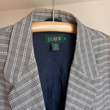 J.Crew Blazer Oarsman VTG 90s Medium Plaid Cotton Sport Coat Unstructured Preppy