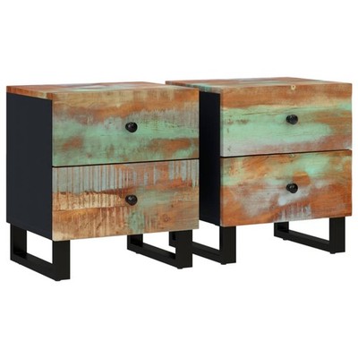 Industrial Style Solid Wood Nightstand with Plenty of Storage vidaXL