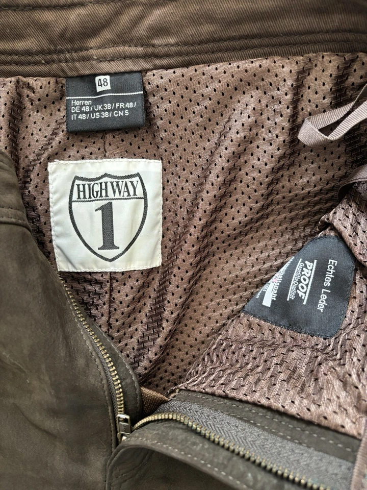 Highway 1 Gr 48 Herren Lederhose Motorradhose Braun - Bild 2 von 4