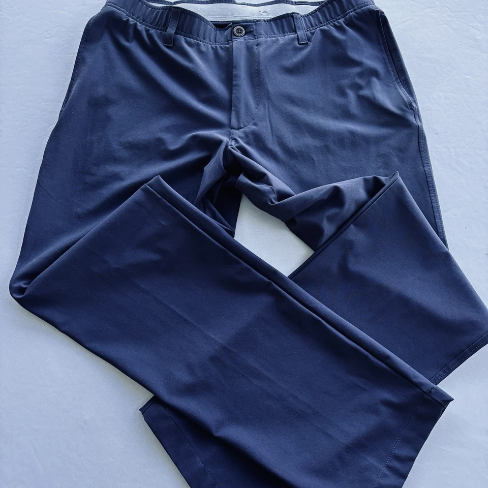 Pantalones de golf Under Armour Performance para hombre 36x30 elásticos caqui azul marino Foto 2 de 4