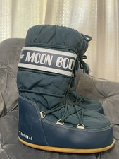 Moon Boot Vtg 90s Original Snow Winter Warm Boots Green High Nylon Sz 39-41